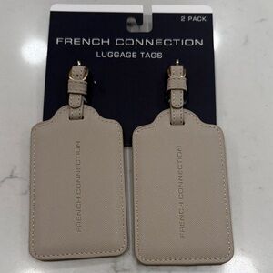 French Connection Taupe Luggage Tags